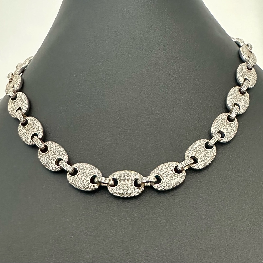 Gucci Puff Link Chain 925 Sterling Silver Chain - 16” and matching 8” Bracelet